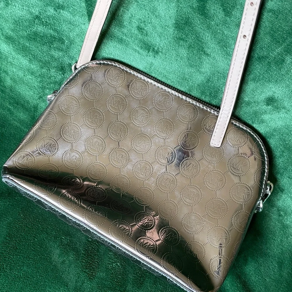 Michael Kors Bronze Metallic Mirrored Crossbody with MK Logo